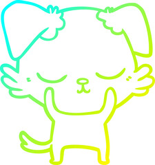 cold gradient line drawing cute cartoon dog