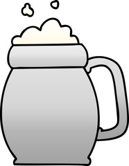 quirky gradient shaded cartoon pint of beer