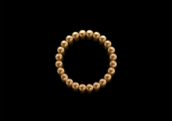 Golden balls circle frames on a dark background