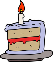 cartoon doodle birthday cake