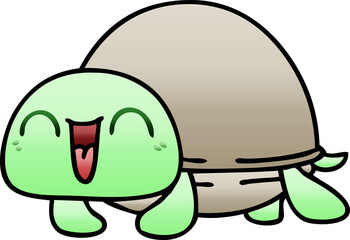 quirky gradient shaded cartoon turtle
