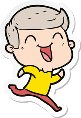Fototapeta premium sticker of a cartoon man laughing