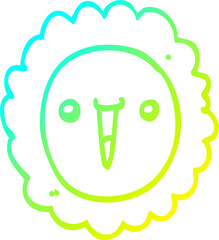 cold gradient line drawing cartoon sunflower