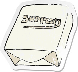 retro distressed sticker of a cartoon office paper