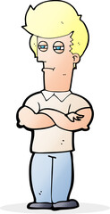 cartoon man with folded arms