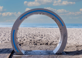 Hundestrand mit Hundedusche