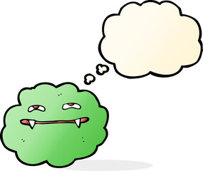 cartoon vampire cloud with thought bubble