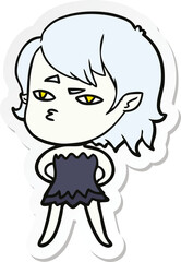 sticker of a cartoon vampire girl