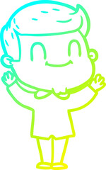 cold gradient line drawing cartoon friendly man