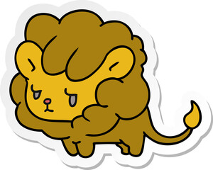 sticker cartoon kawaii cute lion cub