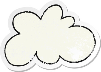 distressed sticker of a cartoon decorative cloud symbol