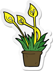 sticker of a cartoon orchid plant