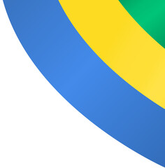 Gabon flag wave isolated on png or transparent background