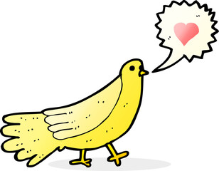 cartoon love bird