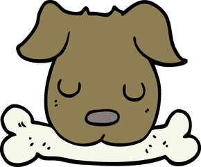 cartoon dog with bone