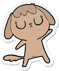 sticker of a cute cartoon dog
