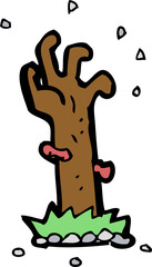 cartoon zombie rising from grave