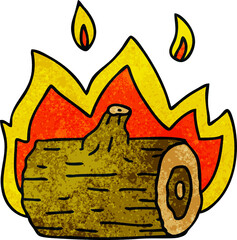 quirky hand drawn cartoon campfire