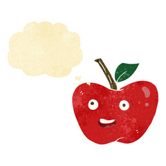 cartoon apple with thought bubble