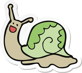 sticker of a cute cartoon snail