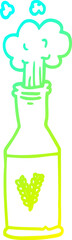 cold gradient line drawing cartoon beer and foam