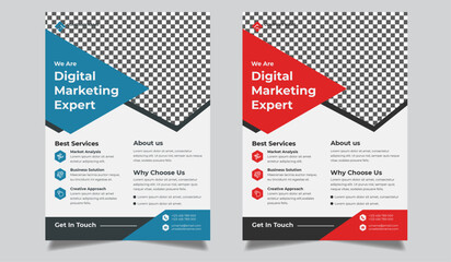 Flyer template layout Corporate business flyer Creative modern vector flyer concept with dynamic abstract shapes on background

