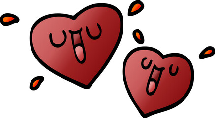 happy cartoon doodle hearts