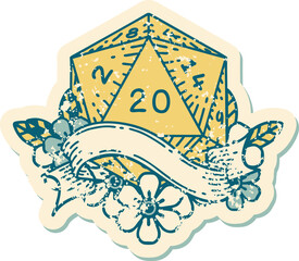 natural twenty D20 dice roll illustration