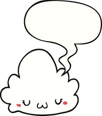 cute cartoon cloud and speech bubble