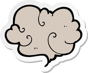 sticker of a cartoon cloud of smoke