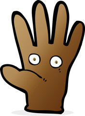 cartoon hand with eyes