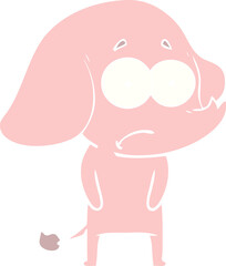 flat color style cartoon unsure elephant