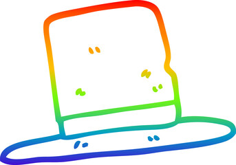 rainbow gradient line drawing cartoon top hat