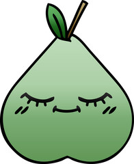 gradient shaded cartoon green pear