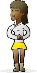 Obraz premium cartoon woman waiting