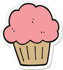 sticker of a cartoon  muffin