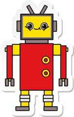 sticker of a cute cartoon robot