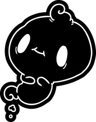 cartoon icon of a kawaii cute ghost