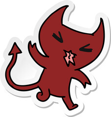 sticker cartoon of a kawaii cute demon
