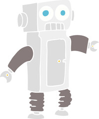 flat color illustration of a cartoon robot