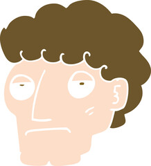 flat color style cartoon bored man