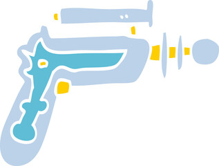 flat color illustration cartoon ray gun