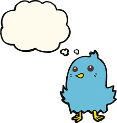 cartoon bird with thought bubble