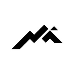 ABSTRACT MOUNTAIN LETTER NT MODERN MINIMALIST LOGO DESIGN
