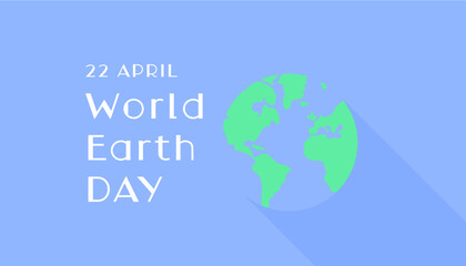 Vector earth day illustration with planet on blue background