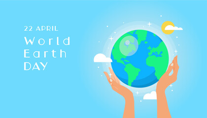 World earth day concept, hands holding globe