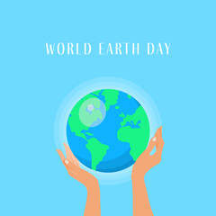 World earth day concept, hands holding globe