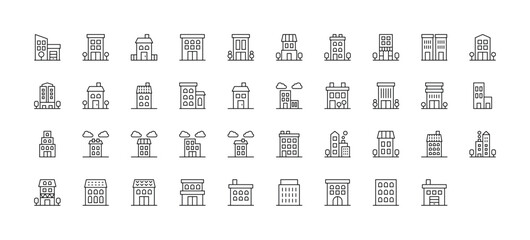 set office building icon vector illustration