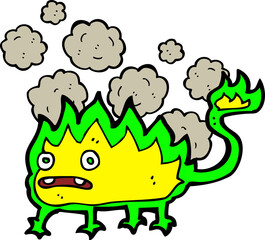 cartoon little fire demon