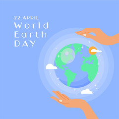 World earth day concept, hands holding globe